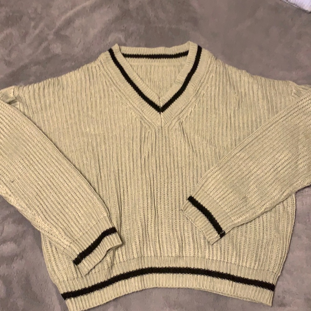 Green crochet sweater